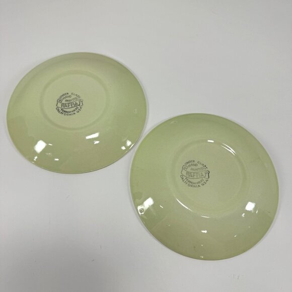 Vintage Vernon Ware Raffia Bread Appetizer Plate Green Brown Mid Century MCM - Picture 3 of 5